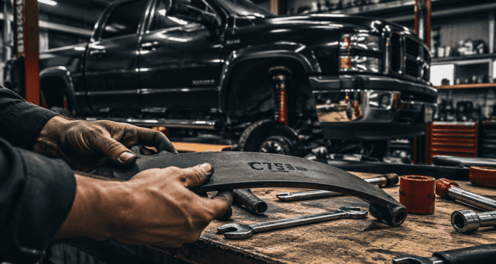 lame de ressort manipulation atelier pick-up