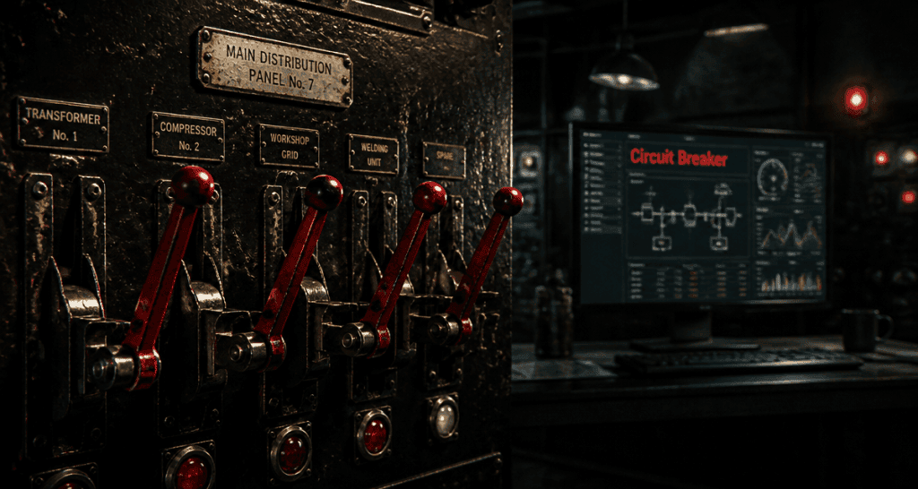 circuit circuit breaker sur tableau électrique vintage