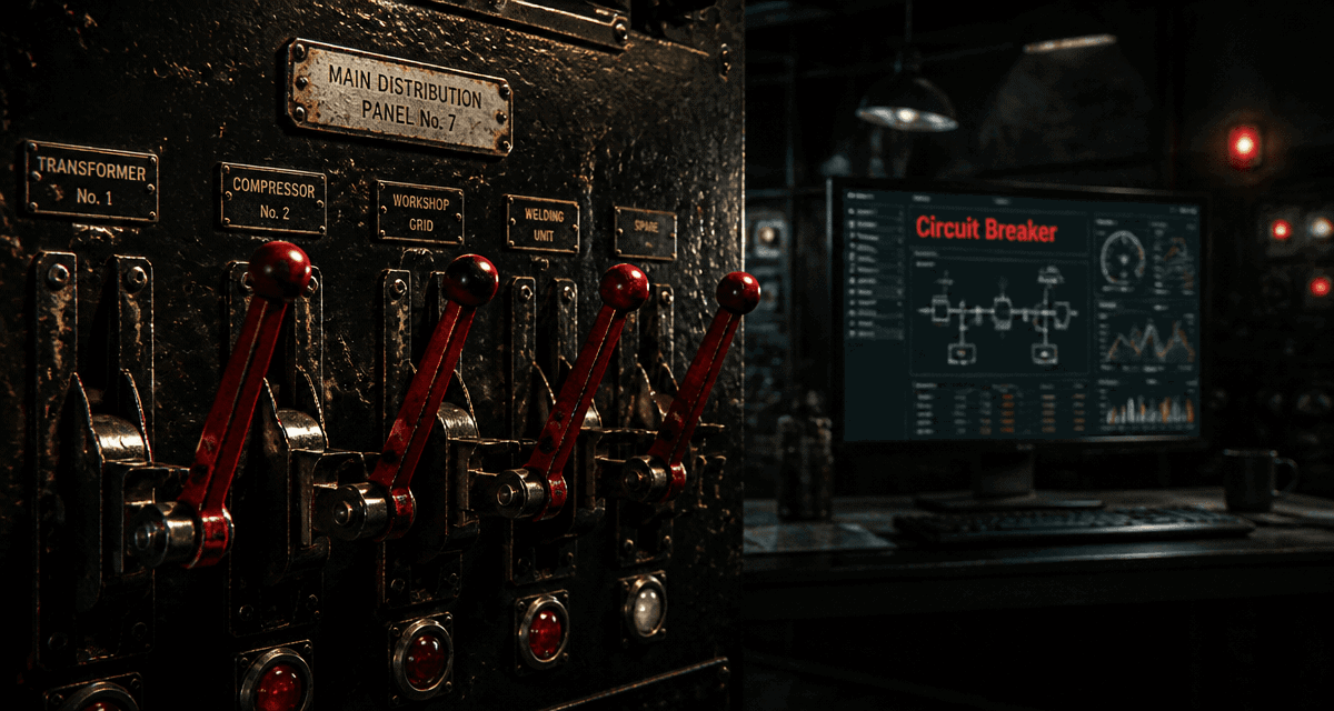circuit circuit breaker sur tableau électrique vintage