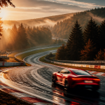 circuit nurburgring vue matin voiture sport