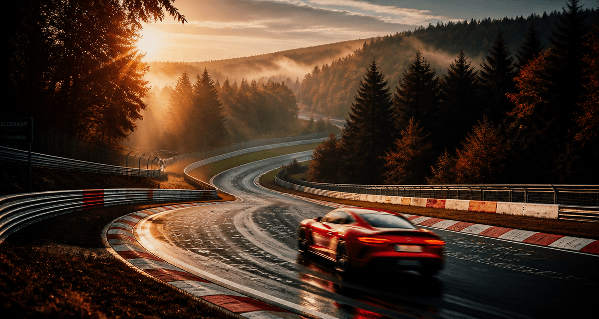 circuit nurburgring vue matin voiture sport