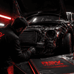 Expert RSV voiture dans garage sombre