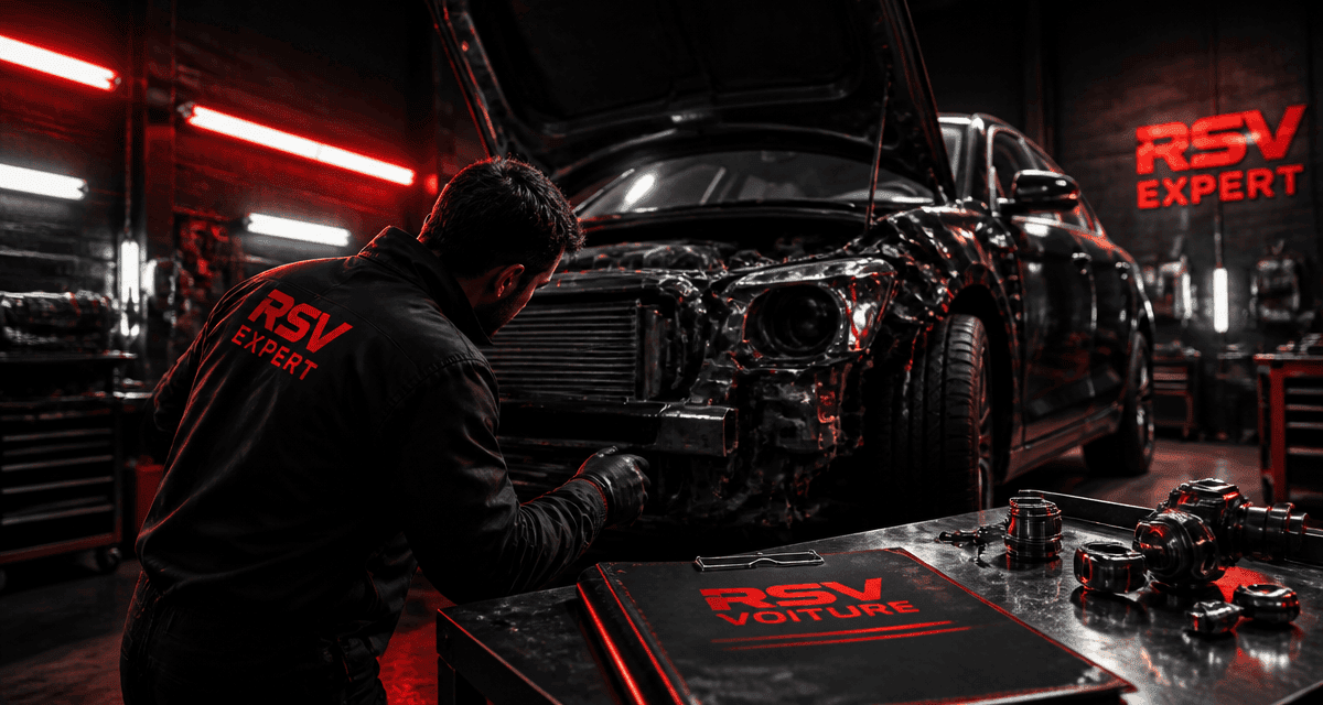 Expert RSV voiture dans garage sombre
