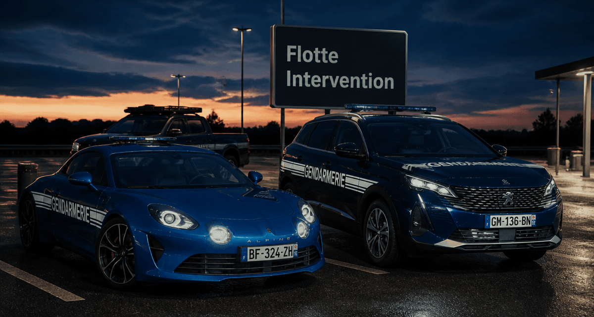 gendarmerie voiture alpine peugeot ford aire autoroute