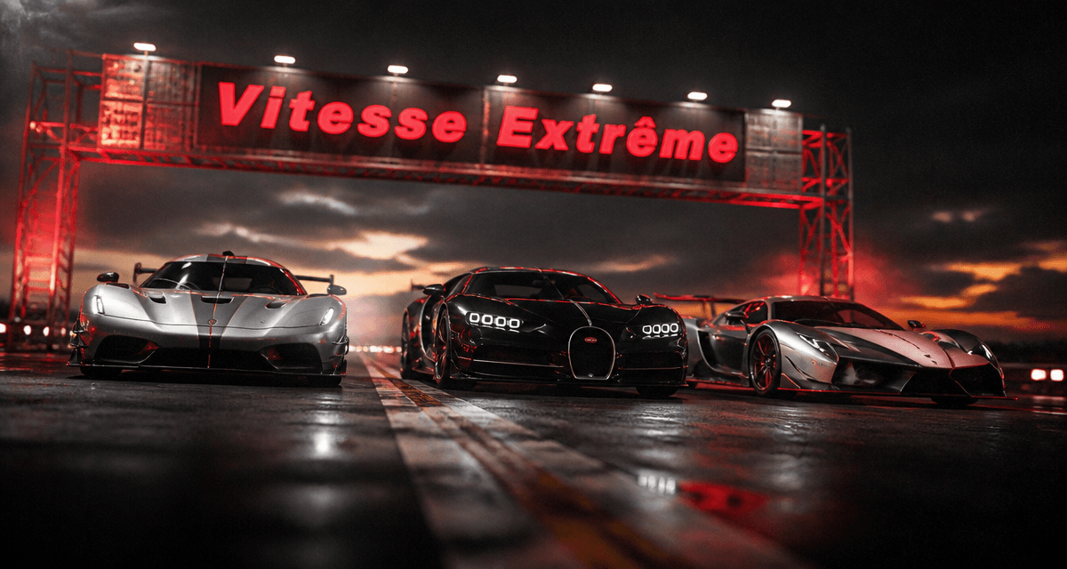 Trois hypercars la plus rapide voiture du monde alignées sur aérodrome