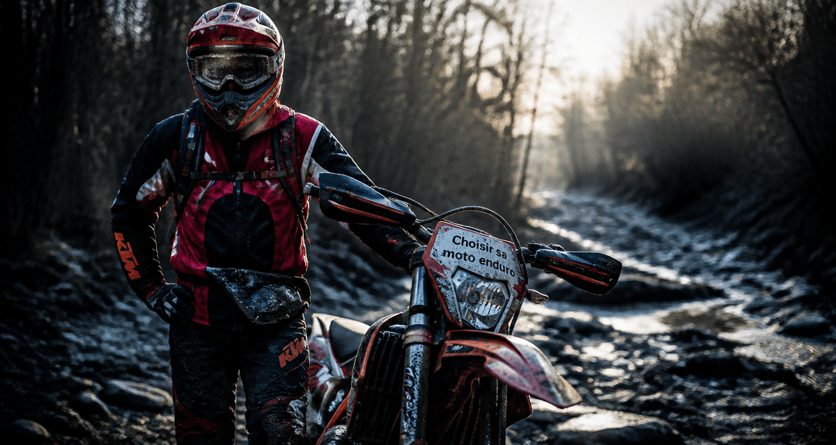 Pilote moto enduro boue forêt
