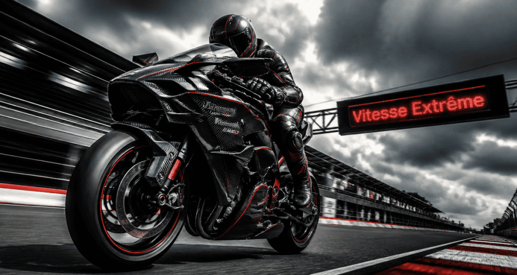 moto la plus rapide du monde kawasaki ninja h2r sur piste