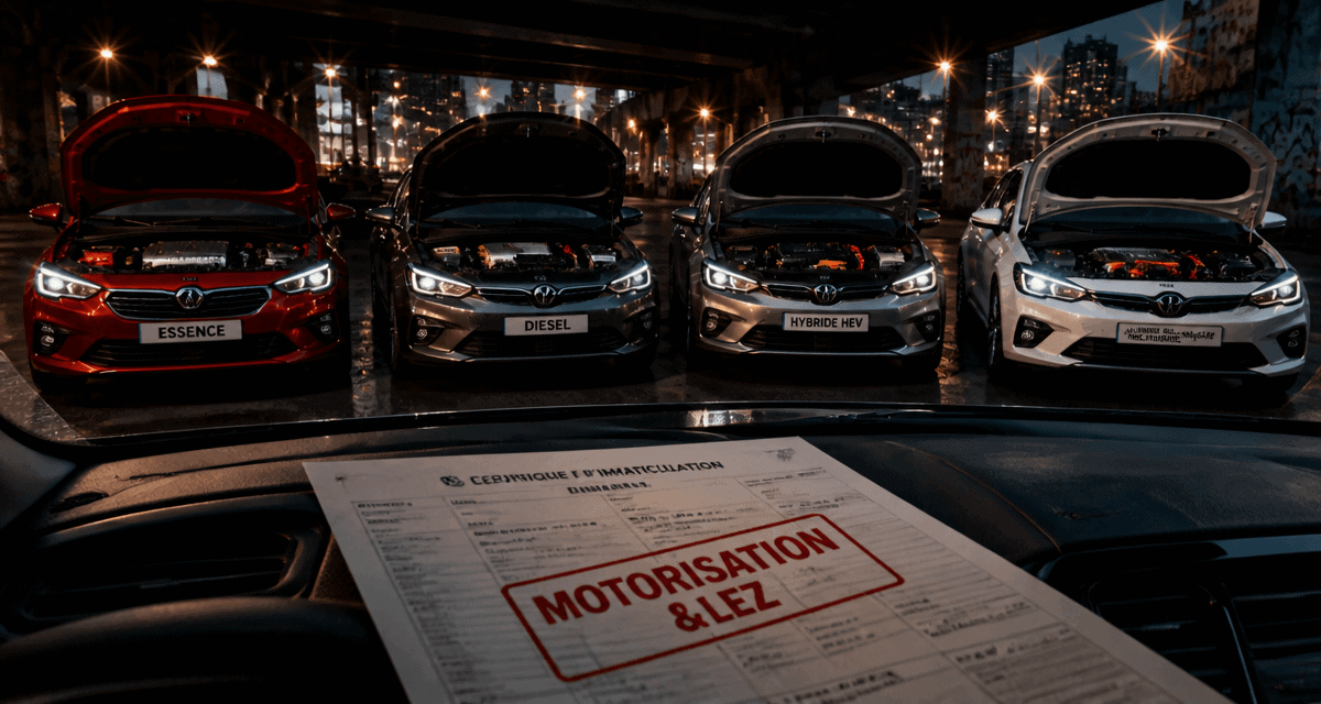 motorisation voiture quatre types parking urbain