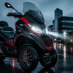 piaggio mp3 noir rouge phares allumés