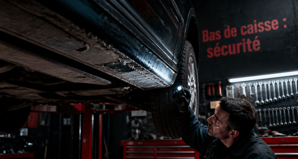 réparation bas de caisse sur voiture en atelier