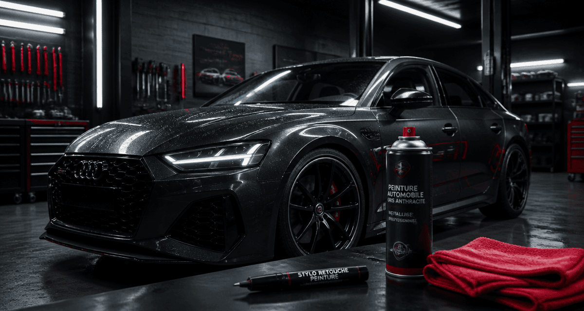 voiture gris anthracite vue trois-quarts