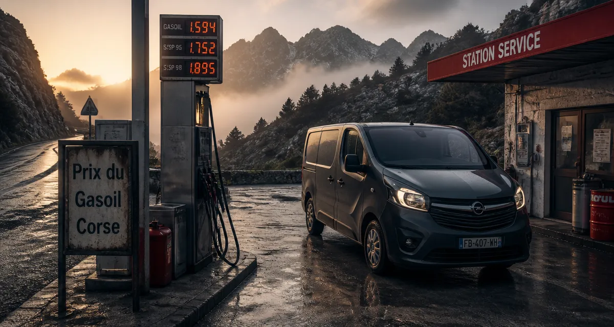 prix gasoil en Corse station-service montagne