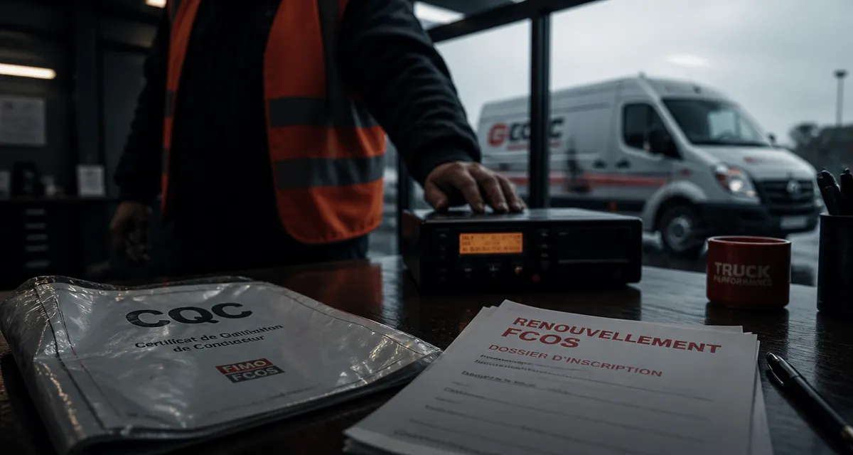 Renouvellement FCOS prix : dossier et CQC sur bureau