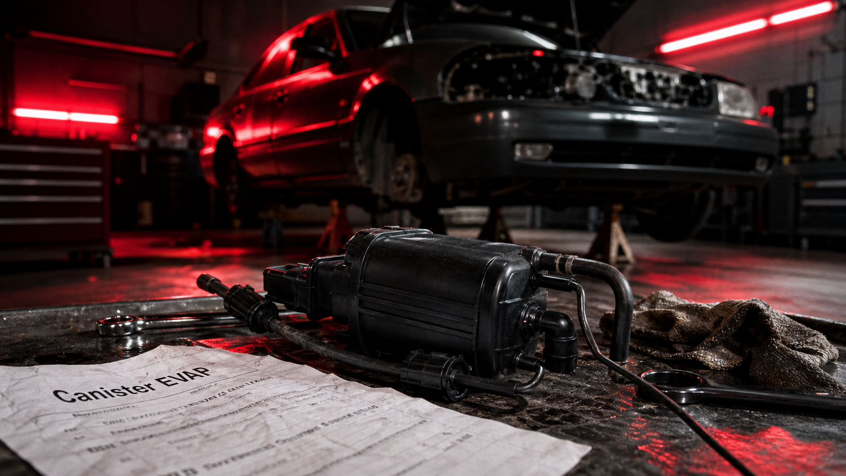 Canister voiture EVAP, durites et raccords, odeur essence et voyant moteur