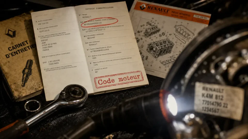 Code moteur carte grise : case D.2 et VIN 17 caractères