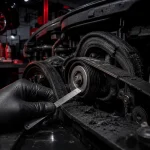 Courroie accessoire déchirée : voyant batterie et moteur qui chauffe