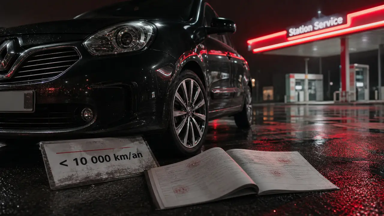 Quelle voiture choisir quand on roule peu : essence hybride électrique, citadine de nuit sur parking
