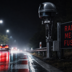 Radar tourelle flash à quelle distance : Mesta Fusion nocturne sur mât