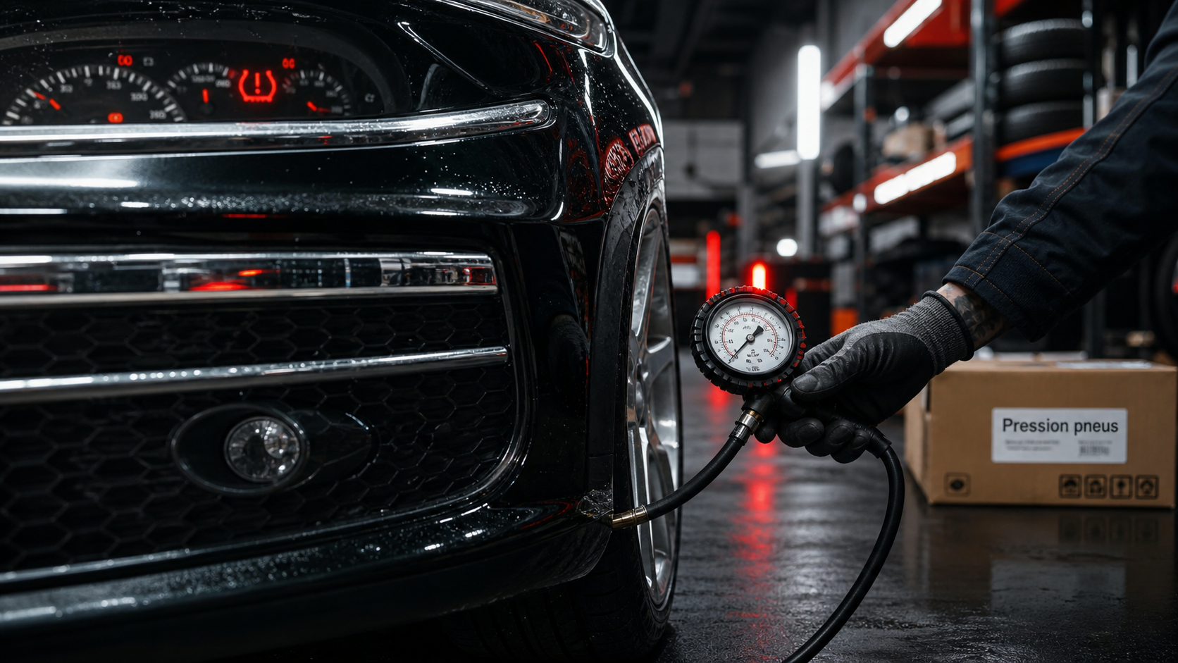 Réinitialiser pression pneu : témoin TPMS allumé après gonflage, bouton SET