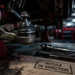 Rotule de direction usée et soufflet craquelé, jeu latéral et claquements