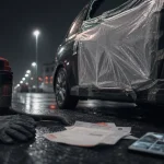 Vitre cassée voiture : éclats et film plastique de sécurité