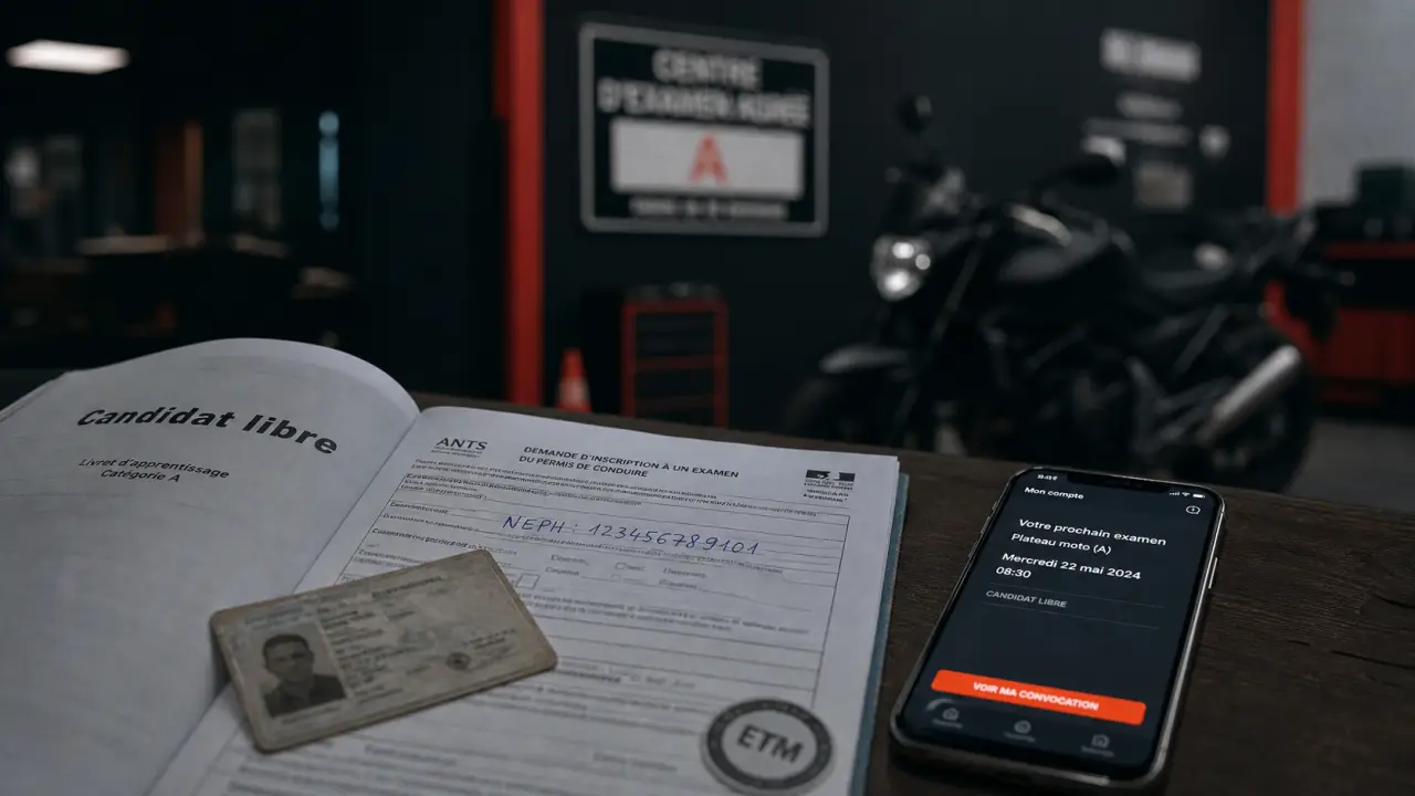 Code moto candidat libre : inscription et ETM sans auto-école