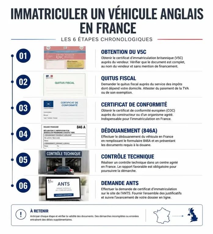 Étapes pour obtenir une carte grise française pour un véhicule anglais importé