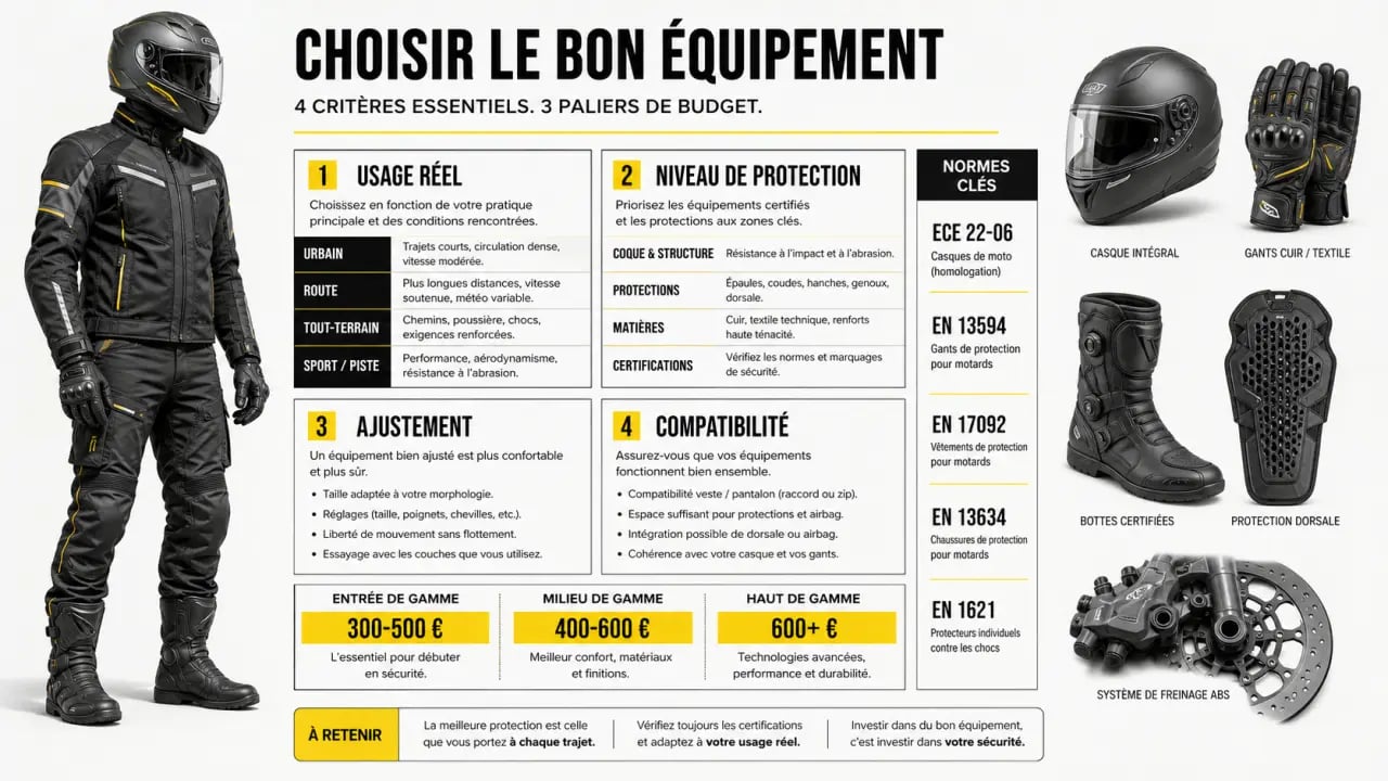 Comment bien choisir ses accessoires et équipements auto moto selon l’usage, les normes et la protection
