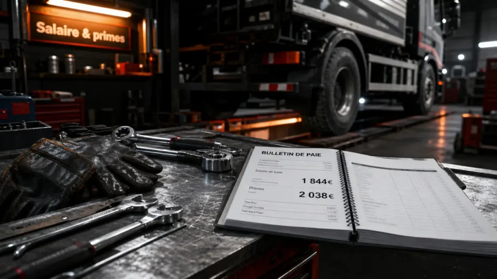 Salaire d’un mécanicien poids lourds : 1 844 € médian, 2 038 € moyen et jusqu’à 2 800 € avec l’expérience