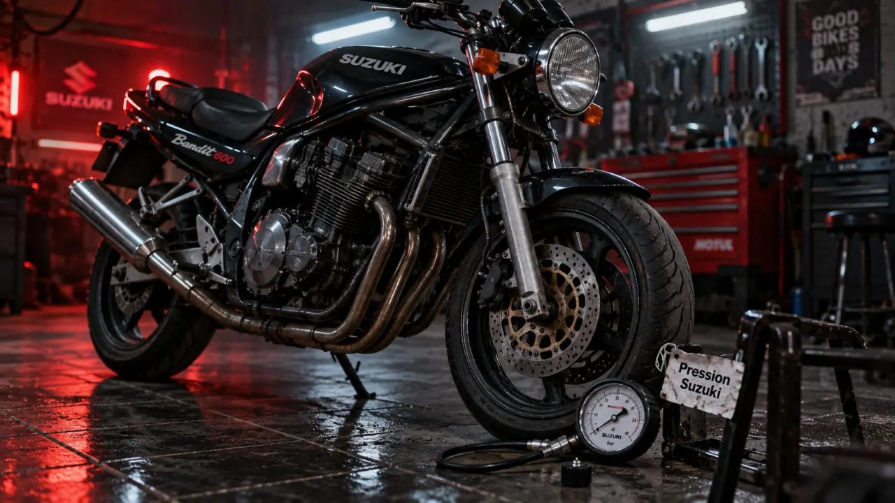 Pression pneu bandit 600 mesurée au manomètre